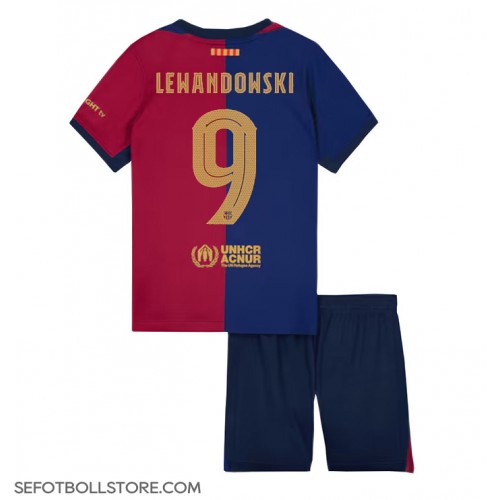 Barcelona Robert Lewandowski #9 Replika babykläder Hemmaställ Barn 2024-25 Kortärmad (+ korta byxor)